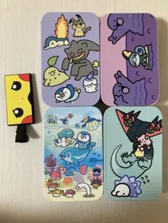 ポケセン　缶ケース　ヘアクリップ　5点セット