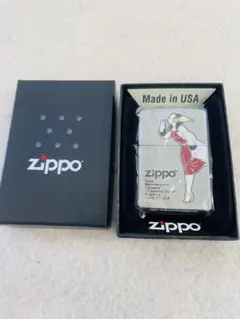 未使用】限定レア ガール柄(ウィンディ？) Zippo「ジョークBOX 