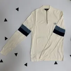 FRED PERRY アイボリー ジップアップニット