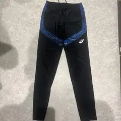【翌日発送】asics XLサイズ タイツ ブラック/ブルー