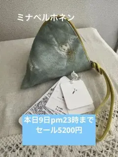 ミナペルホネン　 ちょうちょ　ミントグリーン ジッパー付きポーチのサムネイル