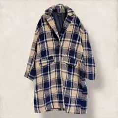 a1407 チップクリップ ガウンコート ロングコート チェック M 個性的