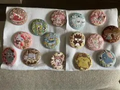 サンリオキャラクターズ　刺繍缶バッジコンプリートセット15種