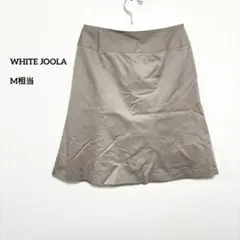 WHITE JOOLA ストライプ タイトスカートベージュ M相当ひざ丈e461のサムネイル