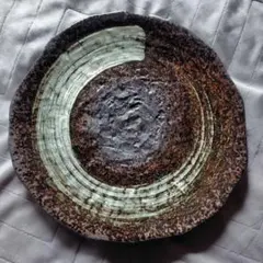 伊賀焼 福島一紘 作 織部 大皿（約28cm） 共箱なし 現代作家 陶芸 伊賀焼 福島一紘 作 織部 大皿（約28cm） 共箱なし 現代作家 陶芸