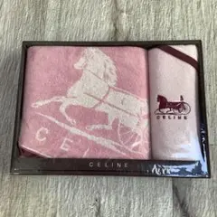 CELINE✨️ 馬車プリント スカーフ ネイビー/レッド シルク100% - メルカリ