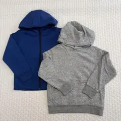 子供服 UNIQLO ユニクロ パーカー ブルー/グレー 120㎝ 2点セット