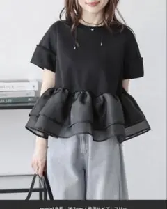 シュガービスケット　シアーフリルドッキングトップス　ブラックのサムネイル