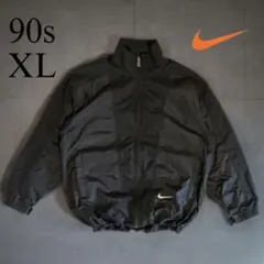 【90s】NIKE ナイロンジャケット 銀タグ ドローコード ブラック