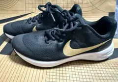 NIKE レボリューション 23.0cm ブラック×ゴールド