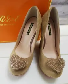 R＆E ウェッジソール スエードパンプス ベージュ サイズS 22 22.5