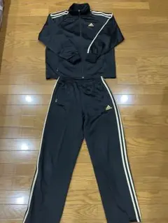 【訳あり】adidas ブラック ジャージ 上下セット