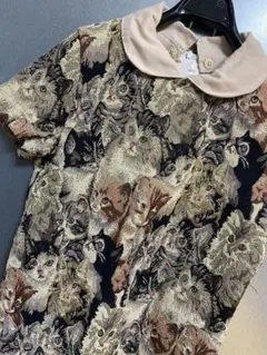 ゴブラン 猫　ミニワンピース