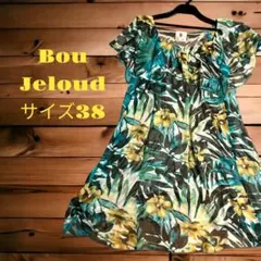 【Bou Jeloud】半袖　ワンピース　膝丈　花柄　夏　レディース　M 古着