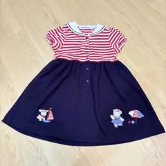 ファミリア ポロワンピース 90 ネイビー - メルカリ