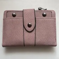ピンク 合成皮革 二つ折り財布