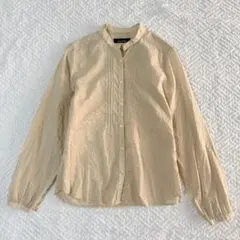 EAST BOY イーストボーイ バンドカラー ブラウス ベージュ 9号 万能のサムネイル