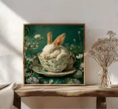 14CTクロスステッチキットウサギのカップ刺繍作成キット40×40cm