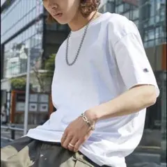 Champion チャンピオン ホワイト Tシャツ M メンズ ワンポイントロゴ