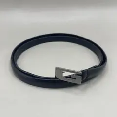 美品✨️グッチ レディースベルト Gロゴ 金金具 レザー 紺 ネイビーのサムネイル