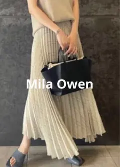 【新品未使】Mila Owen　ラップ風プリーツアシメスカート