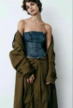 ZARA デニム ベアトップ