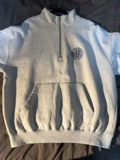 HUFグレー ハーフジップ スウェット