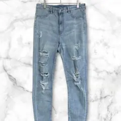 ディバイデッド　H&M ダメージジーンズ　ジーパン　デニム　L ブルー　おしゃれ