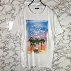 ITEMS アーバンリサーチ　（M相当）　ヤシの木プリントTシャツ　白のサムネイル