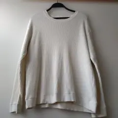 BACK NUMBER リブ編みアイボリーセーター M