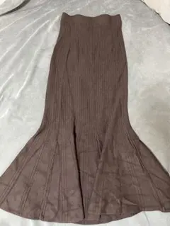 ブラウン　マーメイドスカート　ロングスカート