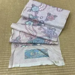 小紋　着尺　反物　新品　未使用　絞り　ピンク　ヤケ有り　在庫処分　ハンドメイドのサムネイル