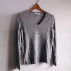 UNIQLO♡カシミヤ100%Vネックニット♡グレーM♡ユニクロ♡