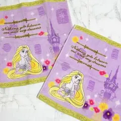 【ディズニー】ウォッシュタオル　2枚セット　 ハンドタオル　ラプンツェル