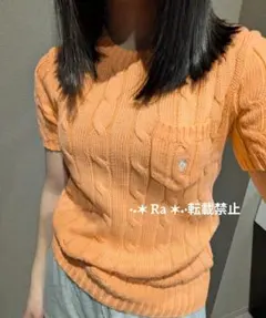 【試着のみ】ラルフローレン　ピマコットン　ニットセーター　半袖　現行品