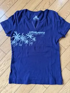Pikake kai 半袖Tシャツ ネイビー ヤシの木柄のサムネイル