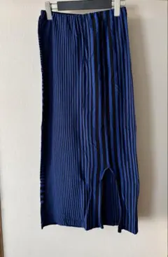 PLEATS PLEASE ロングスカート マルチカラー ストライプSize1 - メルカリ