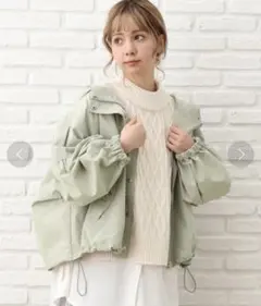 INGNIライトグリーン フード付き マウンテンパーカー