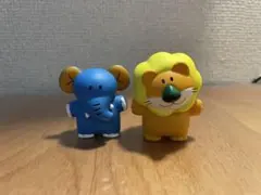 たべっ子どうぶつ　ガチャガチャ　フィギュア　カプセルトイ　ライオンゾウ2個セット