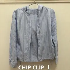 【匿名配送】SALE❤️サイド紐ギャザー*フード付きシャツ*CHIP CLIP Ｌ
