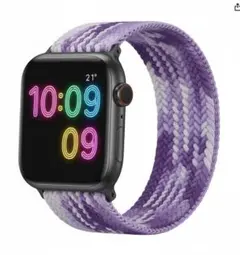 【新品】 編組 ソロループ 伸縮 42〜49mm M グレープパープル