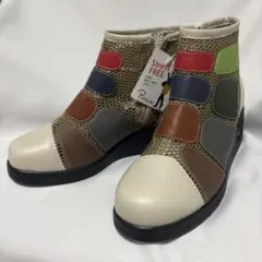 新品　POPOLARE レディース メッシュ パッチワーク ブーツ　M EEEのサムネイル