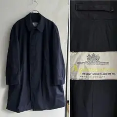 イングランド製 80S Aquascutum ステンカラーコート ネイビー