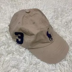 極美品　ポロラルフローレン　帽子　子供用　ベージュ　ビッグポニー　53cm