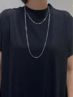 nouerヌエール シルバー スネーク×ミックスチェーン2連ネックレス ヤマダヤ