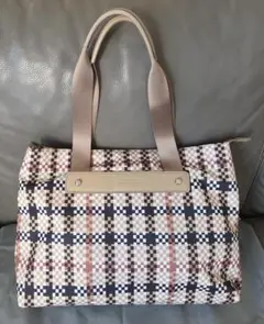 DAKS ダックス チェック バッグ アイボリー　美品