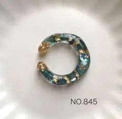 NO.845 イヤーカフ片耳用　ブルーグリーンシェル細