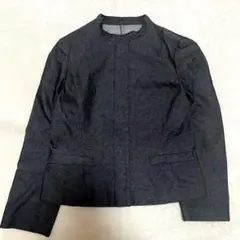 ハーフムーン HALF MOON ノーカラージャケット 濃グレー L