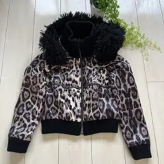 【美品】RESEXXY ファーフード付レオパード柄ブルゾン