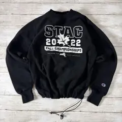 ドローコード付き　チャンピオン STACスウェット 黒 リバースウィーブ　古着